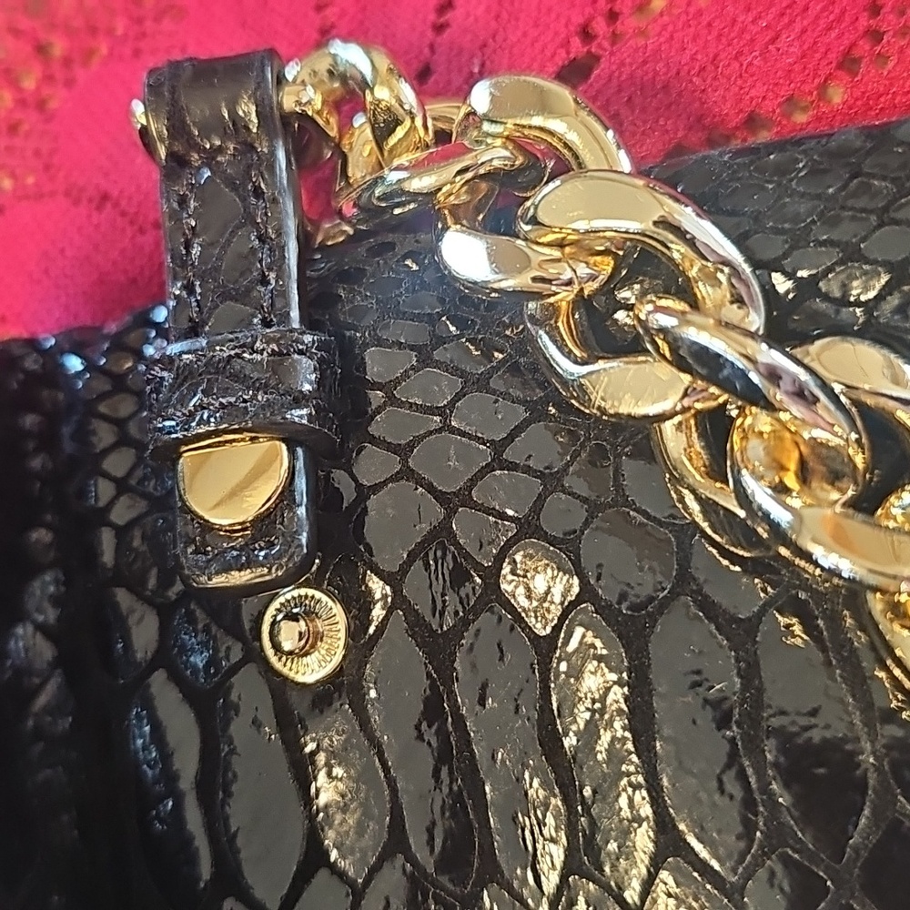 Michael Kors Weston Patent Python-Embossed Clutch - Picture 6 of 6